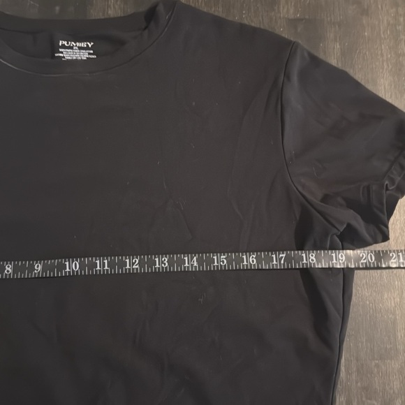 Pumiey Black Double Layer Fitted Crew Tee Shirt Size 2XL - Picture 4 of 5